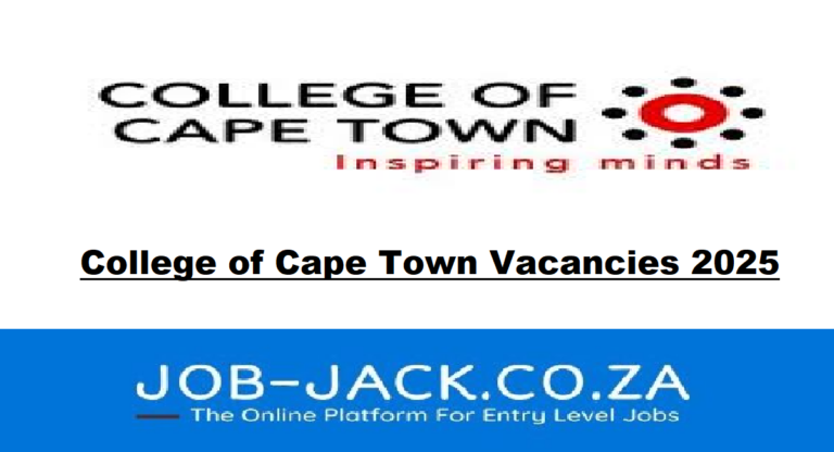 College of Cape Town Vacancies 2025